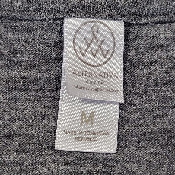 Alternative Earth Gray Heather Shirt Sporty V-Neck Short Sleeves Women's Medium - Picture 3 of 10